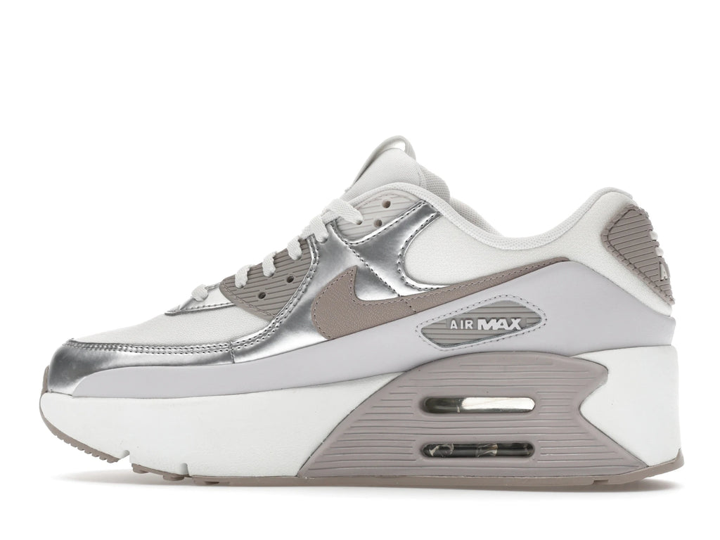 Nike Air Max 90 LV8 Summit White Vast Grey Metallic Platinum College Grey - alternate angle 1