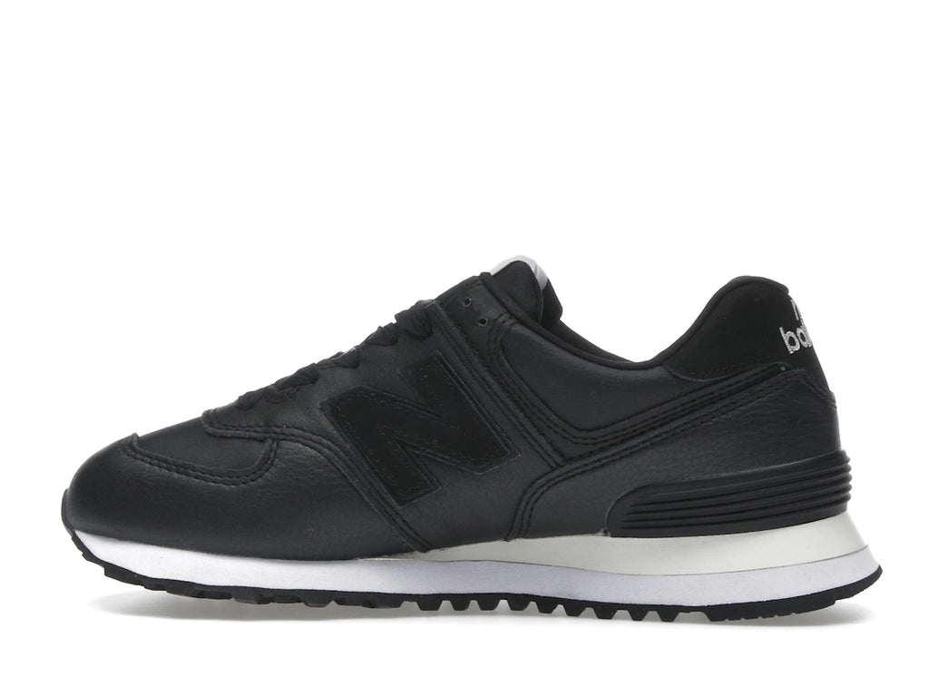 New Balance 574 Black Leather White