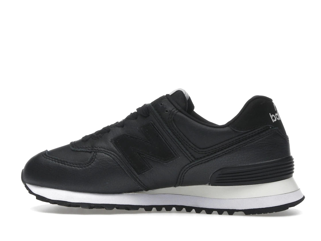 New Balance 574 Black Leather White