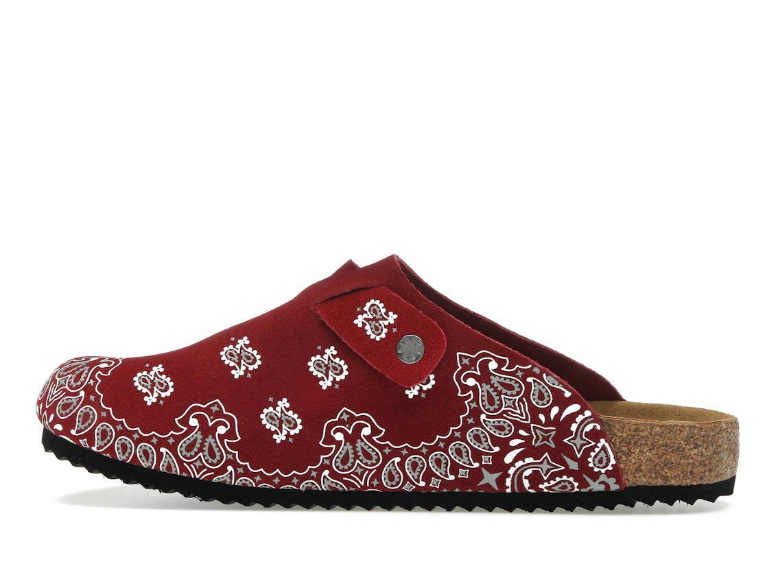Bravest Studios Suede Paisley Clogs Burgundy