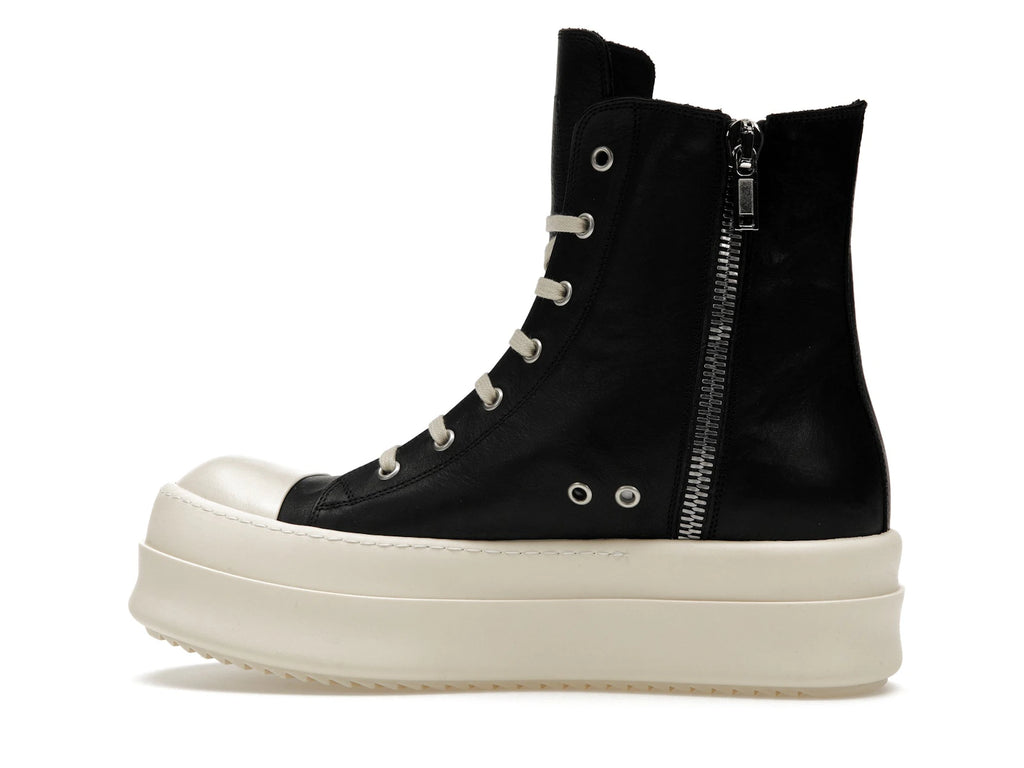 Rick Owens Mega Bumper Leather Sneakers Black Milk - alternate angle 1