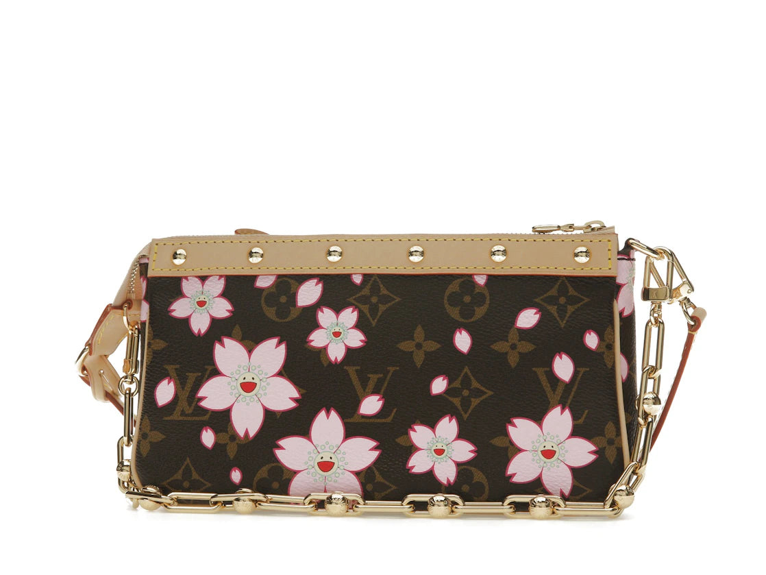 Louis Vuitton x Takashi Murakami Cherry Blossom Pochette Accessoires Sakura Brown - alternate angle 1