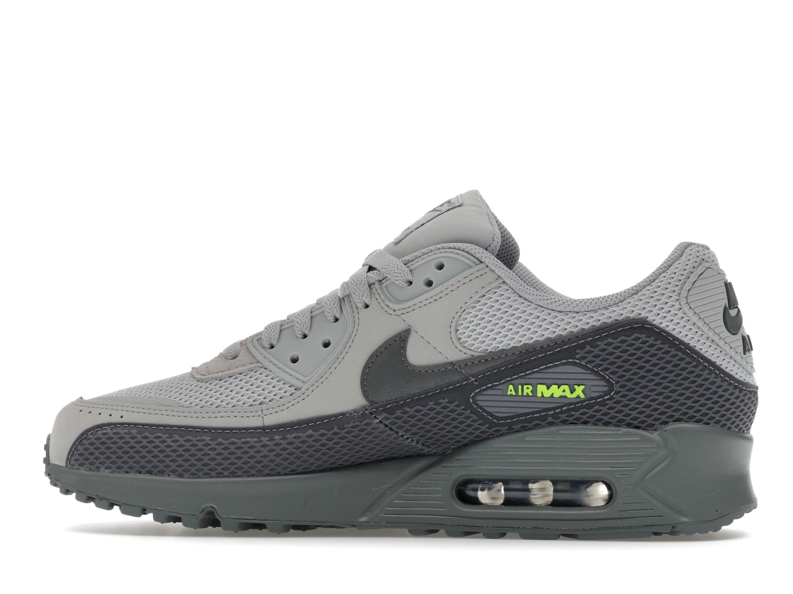 Nike Air Max 90 Premium Light Smoke Grey Volt - alternate angle 1