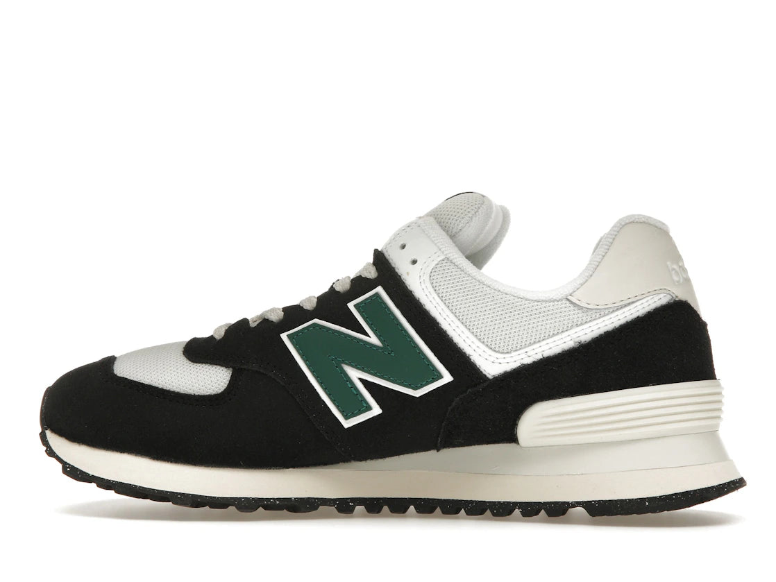 New Balance 574 Black White Marsh Green