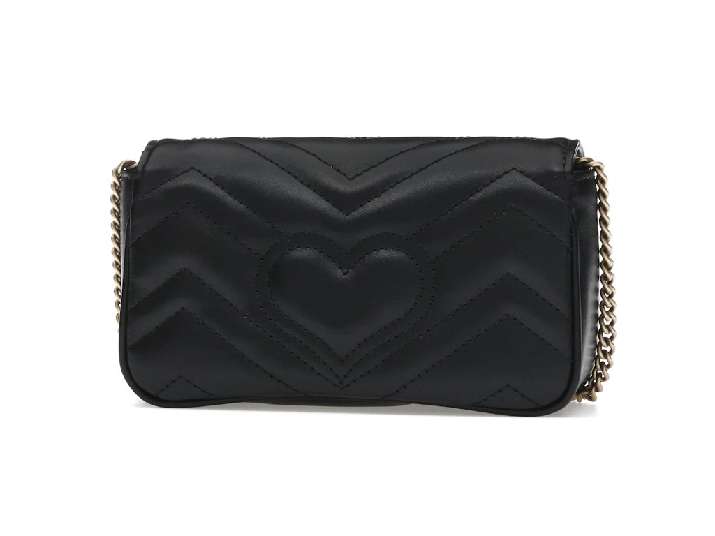 Gucci GG Marmont Matelasse Super Mini Bag Black - alternate angle 1