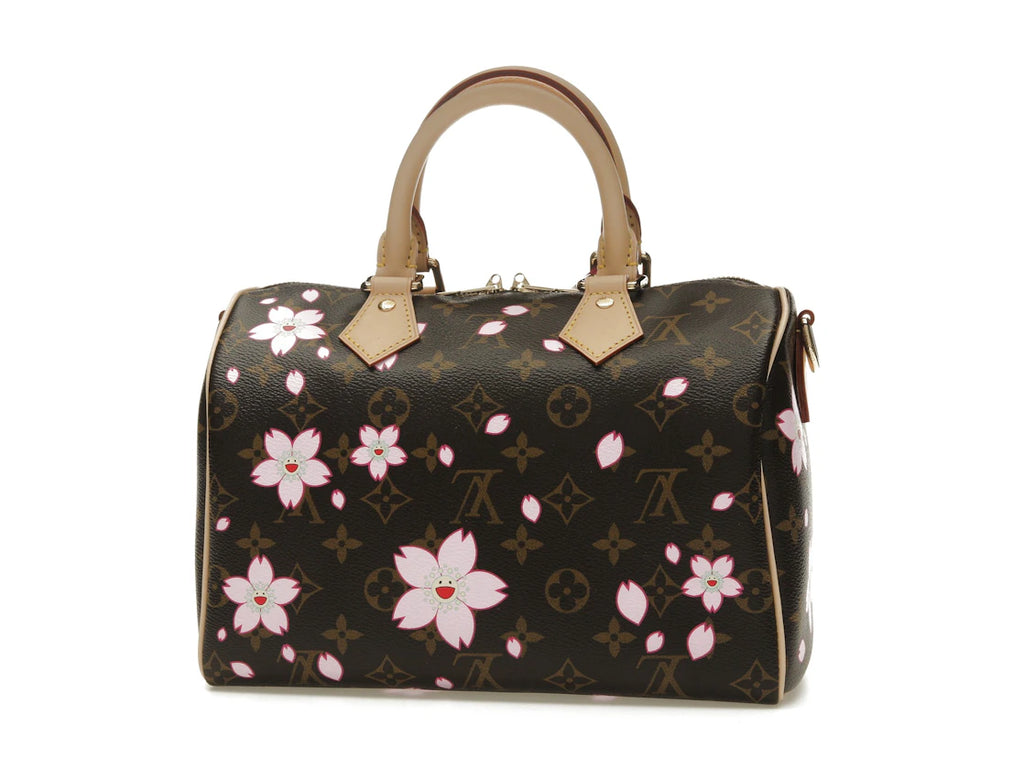 Louis Vuitton x Takashi Murakami Cherry Blossom Speedy Bandouliere 25 Sakura Brown - alternate angle 1