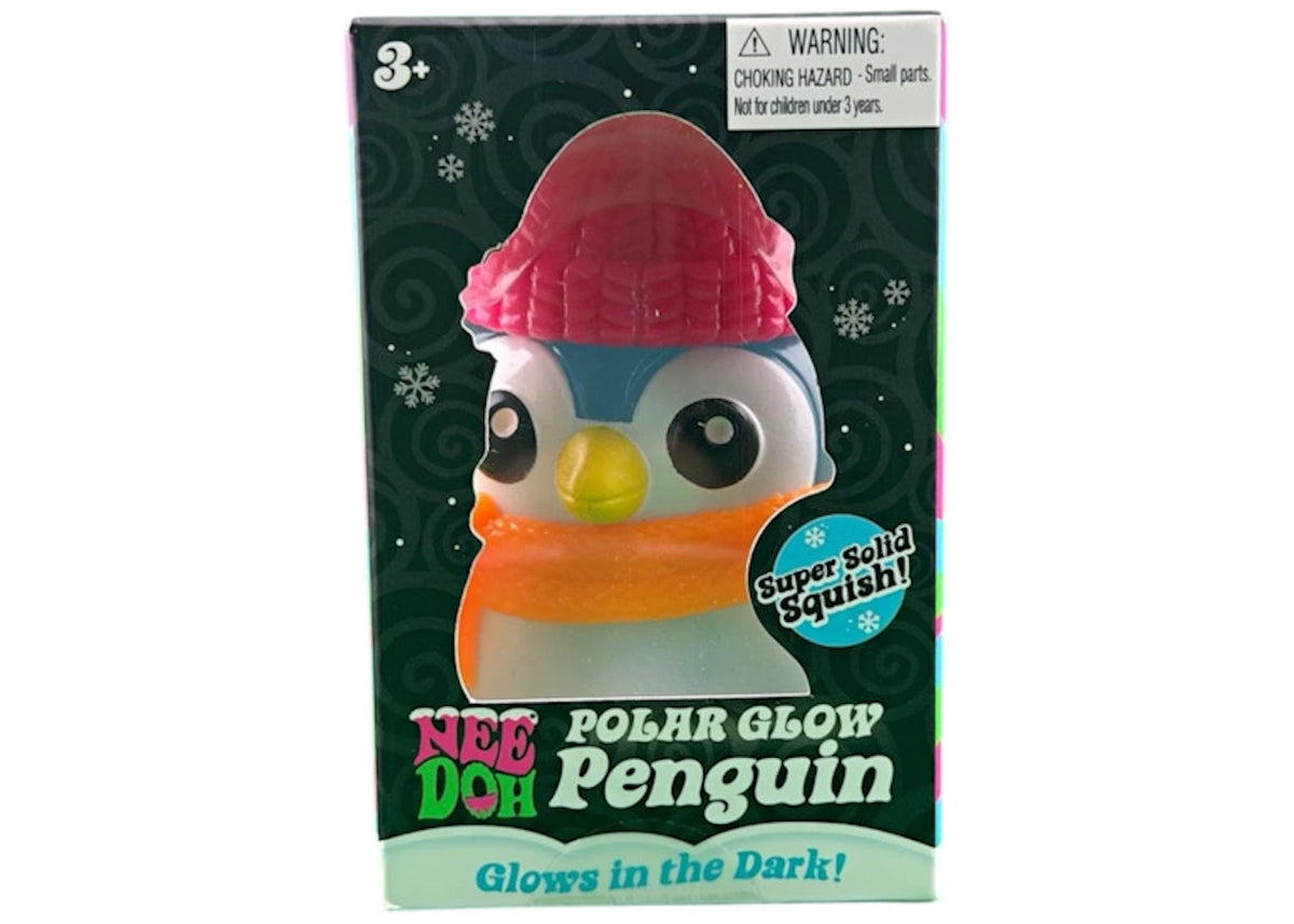 NeeDoh Polar Glow Penguin Squishy Fidget Toy Blue - main view